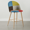 Buy Patchwork Upholstered Stool - Scandinavian - 66cm - Bennett Multicolour 61293 at MyFaktory